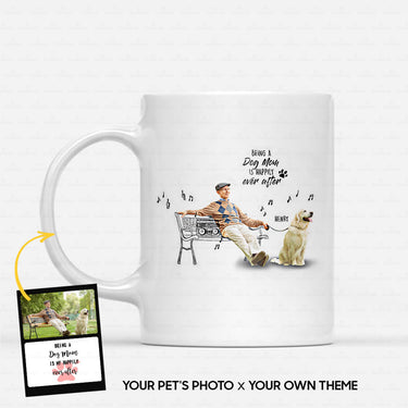 Personalized Mug Line Art For Dog Lover - Friendship Sketching - White Mug